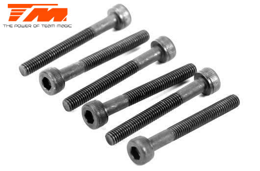 Team Magic - TM126325C - Screws - Cap Head - Hex (Allen) - M3 x 25mm (6 pcs)