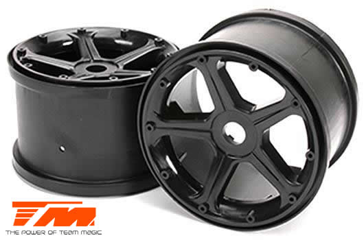 Team Magic - TM505234BK - Wheels - Monster Truck - E6 III Black Wheels (2 pcs)