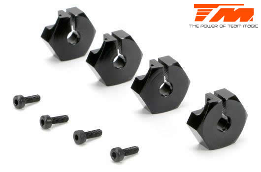 Team Magic - TM510135BK - Tuningteil - E5 - Radmitnehmer klemmend 14mm - schwarz (4pcs)