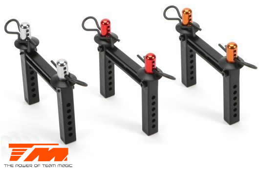 Team Magic - TM510142O - Tuningteil - E5 - Karosseriehalter aus Aluminium - Orange