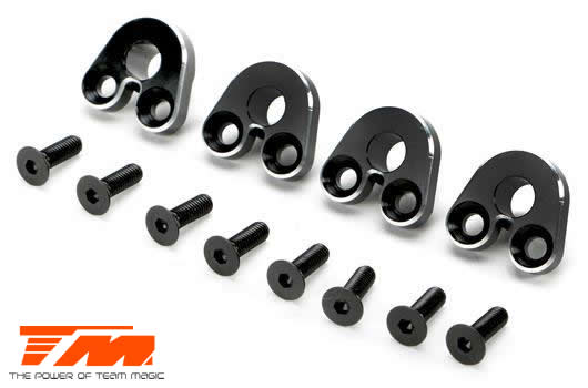 Team Magic - TM510173BK - Option Part - E5 - Aluminum Pivot Ball Mount - Black (4 pcs)