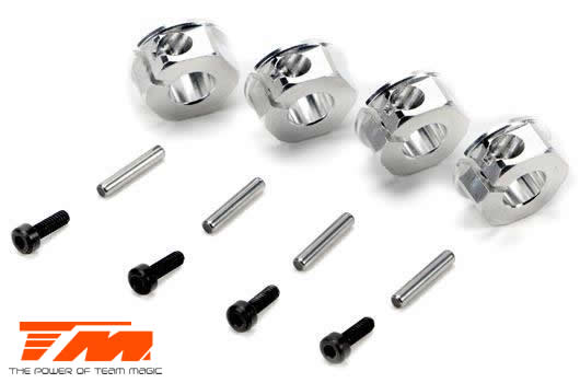 Team Magic - TM510174TI - Option Part - E5 - Clamp Type Wheel Hexes 12mm - Titanium (4 pcs)