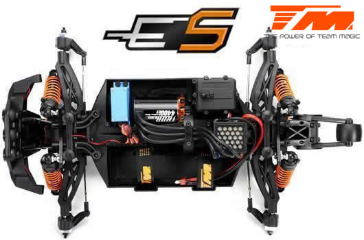 Auto - 1/10 Monster Truck Electrique - 4WD - RTR - Brushless - Team Magic E5 - Carrosserie Silver