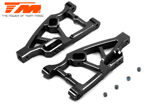 Team Magic - TM510132BK - Option Part - E5 - CNC Machined Aluminum Lower Arm - Black (2 pcs)