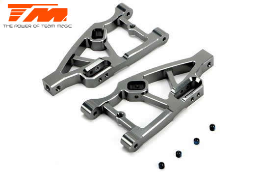 Team Magic - TM510132TI - Option Part - E5 - CNC Machined Aluminum Lower Arm - Tinanium (2 pcs)