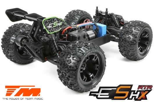 Auto - 1/10 Racing Monster Elektrisch - 4WD - RTR - Brushless - Team Magic E5 HX - Schwarz/Blau