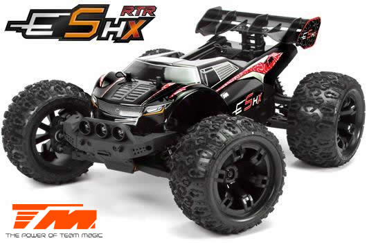 Team Magic - TM510003R - Auto - 1/10 Racing Monster Elektrisch - 4WD - RTR - Brushless - Wasserdicht - Team Magic E5 HX - Schwarz/Rot