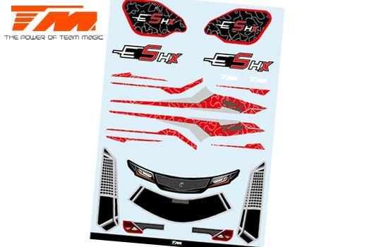 Team Magic - TM510190R-1 - Ersatzteil - Aufkleber - E5 HX - Rot