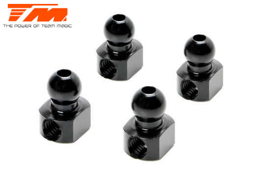 Team Magic - TM503123BK - Spare Part - E4 - Aluminum 7075 - Anti-Roll Bar Ball - Black (4 pcs)