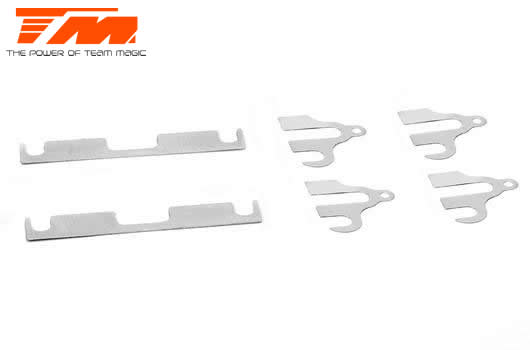 Team Magic - TM507613 - Option Part - E4RS4 - Suspension Mount Spacer Set 0.10mm V2 (2 pcs FF/RR and 4 pcs FR/RF)