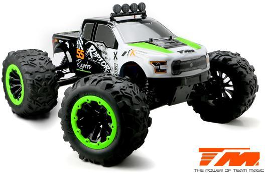 Team Magic - TM505007G - Auto - Monster Truck Electric - 4WD - RTR - Brushless 2250KV - 6S - Estingui - TM E6 RAPTOR - Nero/Verde