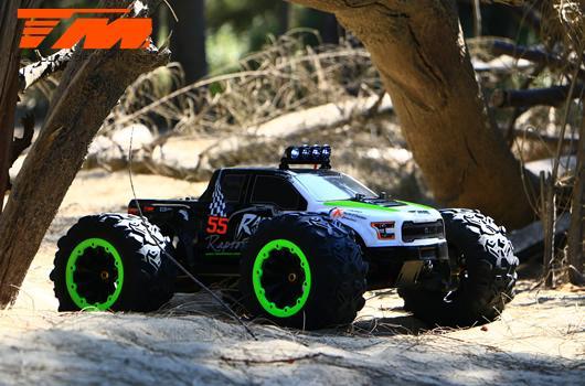 Car - Monster Truck Electric - 4WD - RTR - Brushless 2250KV - 6S - Waterproof - TM E6 RAPTOR - Black/Green