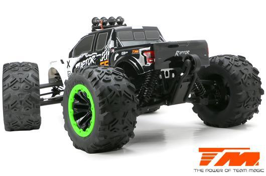 Car - Monster Truck Electric - 4WD - RTR - Brushless 2250KV - 6S - Waterproof - TM E6 RAPTOR - Black/Green