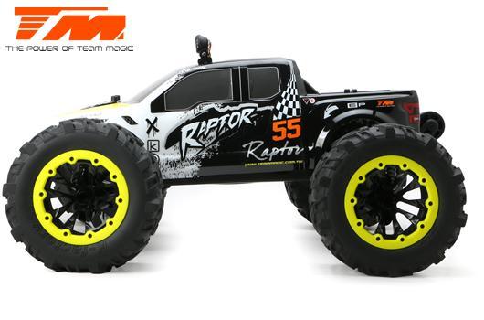 Car - Monster Truck Electric - 4WD - RTR - Brushless 2250KV - 6S - TM E6 RAPTOR - Black/Yellow