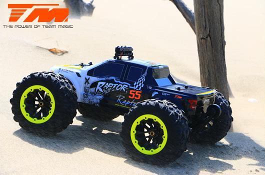 Auto - Monster Truck Electrique - 4WD - RTR - Brushless 2250KV - 6S  - TM E6 RAPTOR - Noir/Jaune