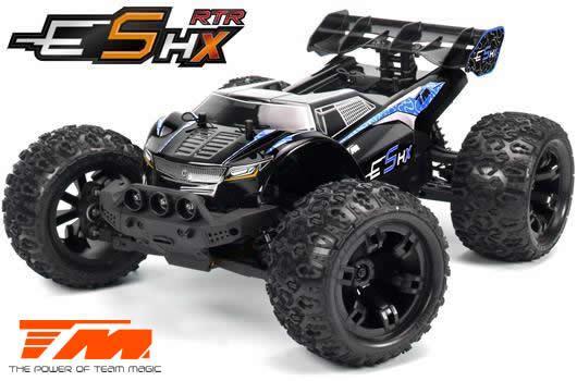 Team Magic - TM510005B - Auto - 1/10 Racing Monster Electrique - 4WD - RTR - Brushed 2S/3S - Etanche - Team Magic E5 HX - Noir/Bleu