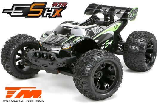 Team Magic - TM510005G - Auto - 1/10 Racing Monster Electrique - 4WD - RTR - Brushed 2S/3S - Etanche - Team Magic E5 HX - Noir/Vert