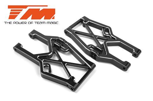 Team Magic - TM562058BK - Option Part - SETH - CNC Machined Alum. Lower Arm -Rear (2)-BK
