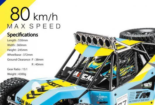 Auto - 1/8 XL Elettrico - 4WD Desert Truck - RTR - Motore Brushless 2500kv - 3-4S - Estingui - Team Magic 4SETH Verde/Nero