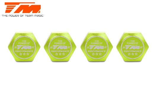 Team Magic - TM111168G - Wheel Nuts - 1/8 Buggy - 17mm - TM Serrated Dirt Shield Wheel Nuts - Green (4 pcs)