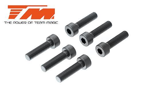 Team Magic - TM126210C-5 - Spare Part - 2.5x10mm Steel Cap Screw (6)