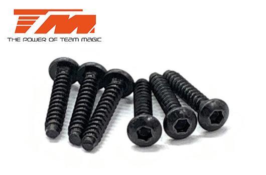 Team Magic - TM116316BU - Screws - Button Head - Self Tapping - Hex (Allen) - 3 x 16mm (6 pcs)