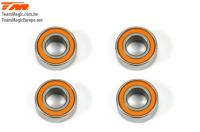 Kugellagern - metrisch -  6x12x4mm Gummidichtung Orange (4 Stk.)