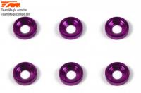 Rondelles - Côniques - Aluminium - 3mm - Purple (6 pces)