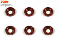 Washers - Conical - Aluminum - 3mm - Red (6 pcs)