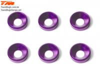 Washers - Conical - Aluminum - 4mm - Purple (6 pcs)