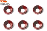 Washers - Conical - Aluminum - 4mm - Red (6 pcs)