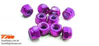 Nuts - M3 nyloc - Aluminum - Purple (10 pcs)