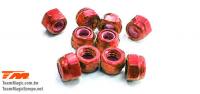 Nuts - M3 nyloc - Aluminum - Red (10 pcs)