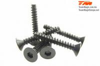 Screws - Flat Head - Self Tapping - Hex (Allen) - 3 x 18mm (6 pcs)