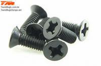 Screws - Flat Head - M3 x  8mm (6 pcs)