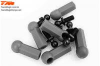Ball Cups and Studs - Black - 6 pcs