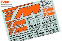 Autocollants - Team Magic - 145 x 100mm - Orange