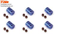 Stoppers - Dual - Aluminum - Blue (6 pcs)