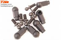 Ball Cups and Studs - M4 - Black - 6 pcs