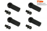 Ball Cups and Studs - Short - Black - 4 pcs