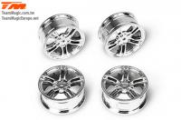 Wheels - 1/10 Drift - 5 Spoke - 12mm Hex - Silver (4 pcs)