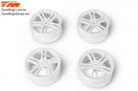 Jantes - 1/10 Drift - 5 Spoke - 12mm Hex - blanches - Baked Coating (4 pces)