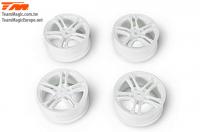 Wheels - 1/10 Drift - 5 Spoke - 12mm Hex - White - Baked Coating (4 pcs)