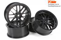 Wheels - 1/10 Drift - 2.2" - 8 Spoke - 12mm Hex - Black (4 pcs)