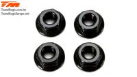 Wheel Nuts - M4 serrated flanged - Black (4 pcs)