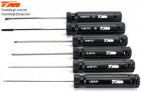 Tool Set - Team Magic Black HC - 1.5 / 2 / 2.5 / 3mm, Phillips and Flat screwdrivers