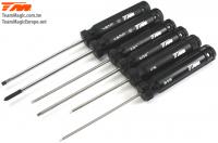 Tool Set - Team Magic Black HC - .05" / 1/16" / 5/64" / 3/32", Phillips and Flat screwdrivers