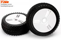 Gomme - 1/8 Buggy - montato - Cerchi Bianche - 17mm hex - Medium (2 pzi)