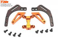 Pièce Option - E4D-MF - Aluminium 7075 - Support de platine supérieure - Orange