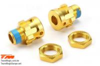 Pièce détachée - E6 III BES - Aluminium anodisé Gold - Hexagones de roues +10mm Set - Splined (2 pces)